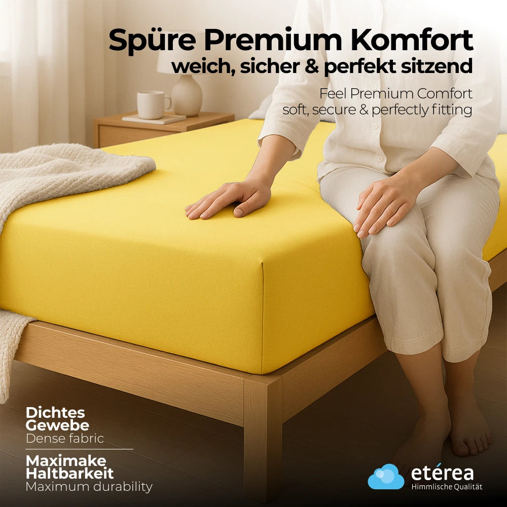 etérea 2 Stück Comfort Jersey Spannbettlaken 200x220 cm