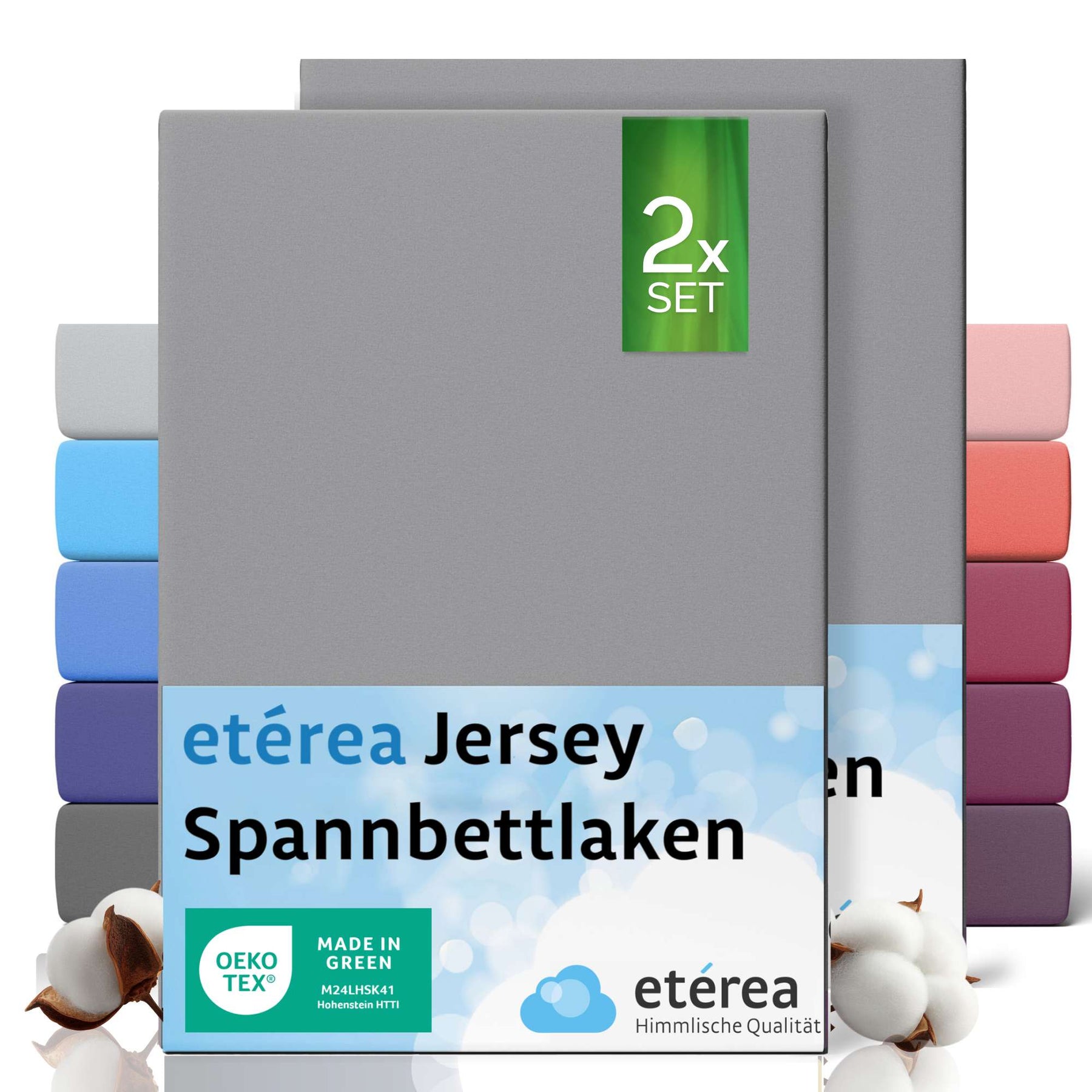 etérea 2 Stück Comfort Jersey Spannbettlaken