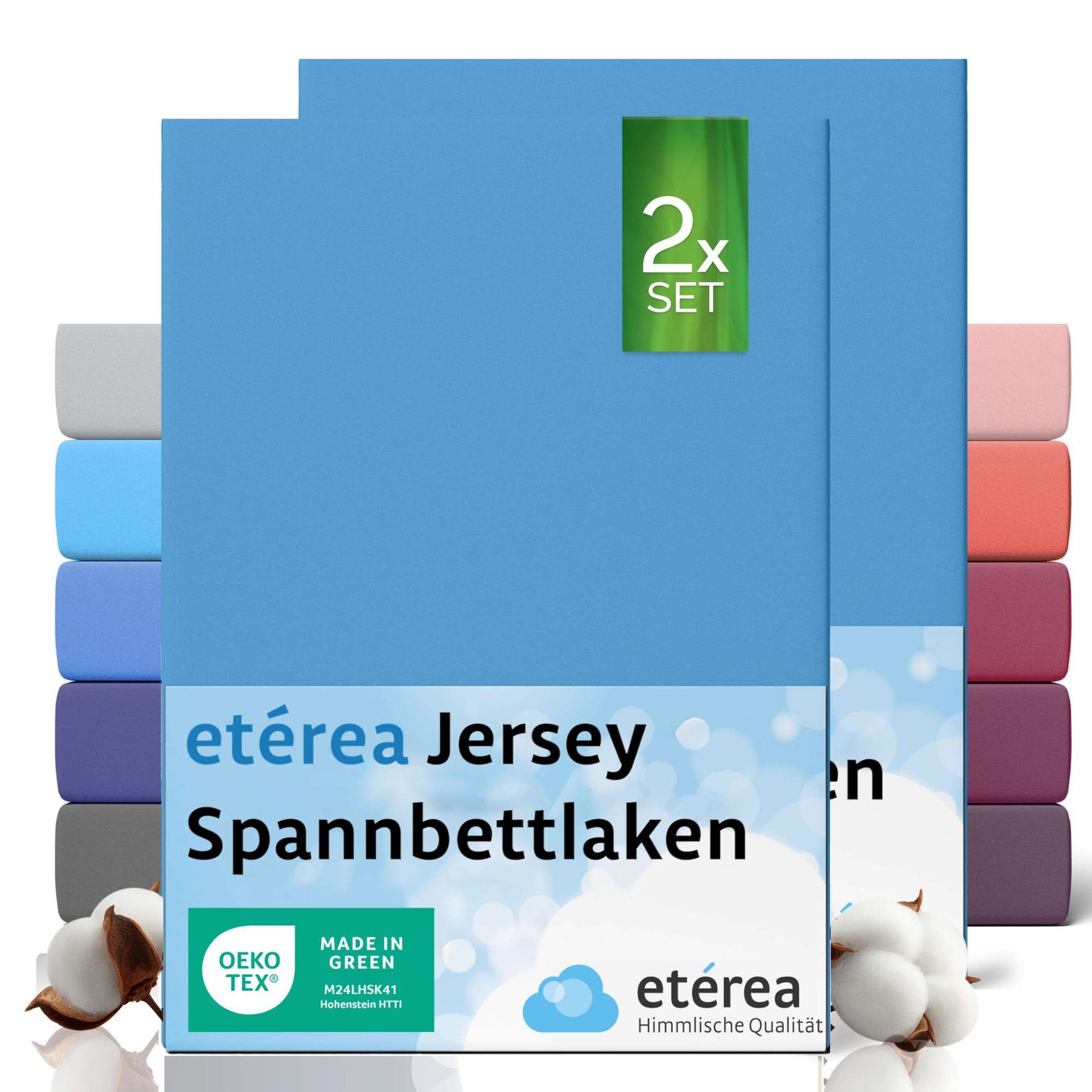 etérea 2 Stück Comfort Jersey Spannbettlaken