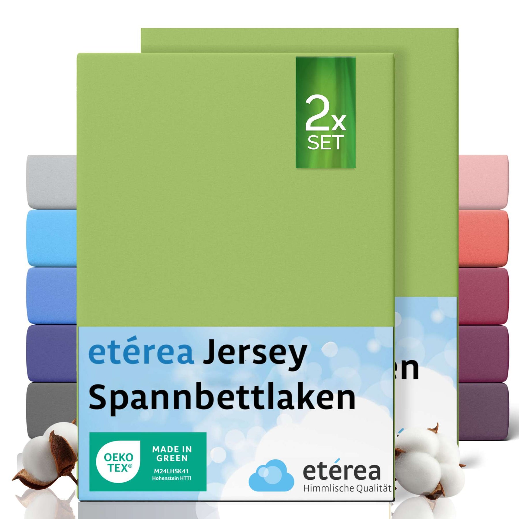 etérea 2 Stück Comfort Jersey Spannbettlaken