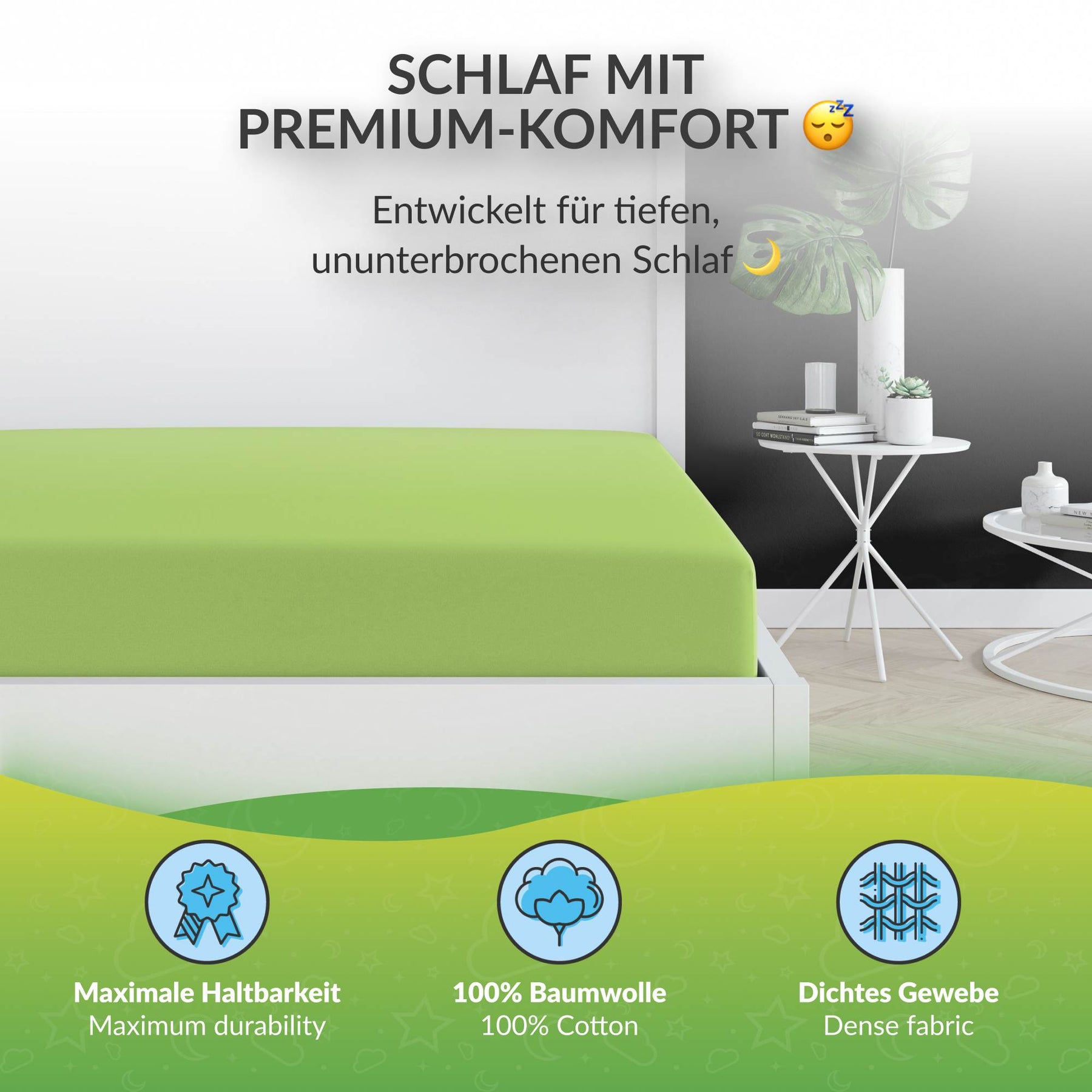 etérea 2 Stück Comfort Jersey Spannbettlaken