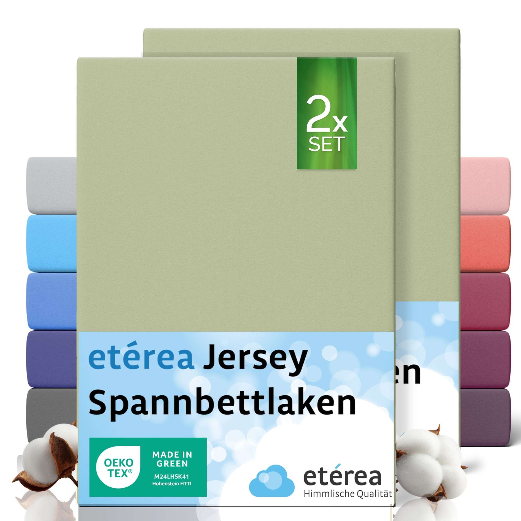 etérea 2 Stück Comfort Jersey Spannbettlaken