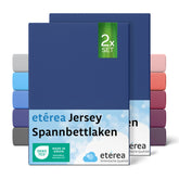 etérea 2 Stück Comfort Jersey Spannbettlaken 200x220 cm