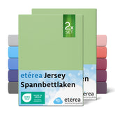 etérea 2 Stück Comfort Jersey Spannbettlaken 80x160 - 80x180 cm