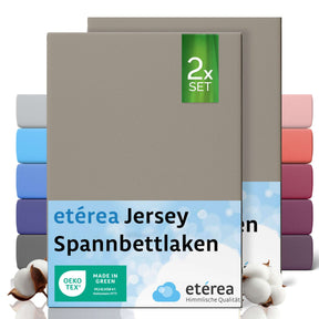 etérea 2 Stück Comfort Jersey Spannbettlaken