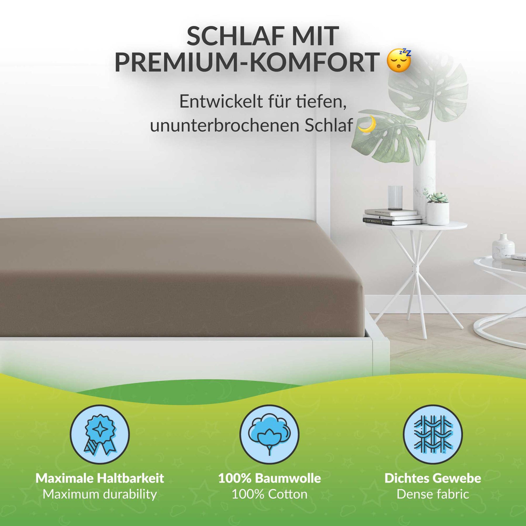 etérea 2 Stück Comfort Jersey Spannbettlaken