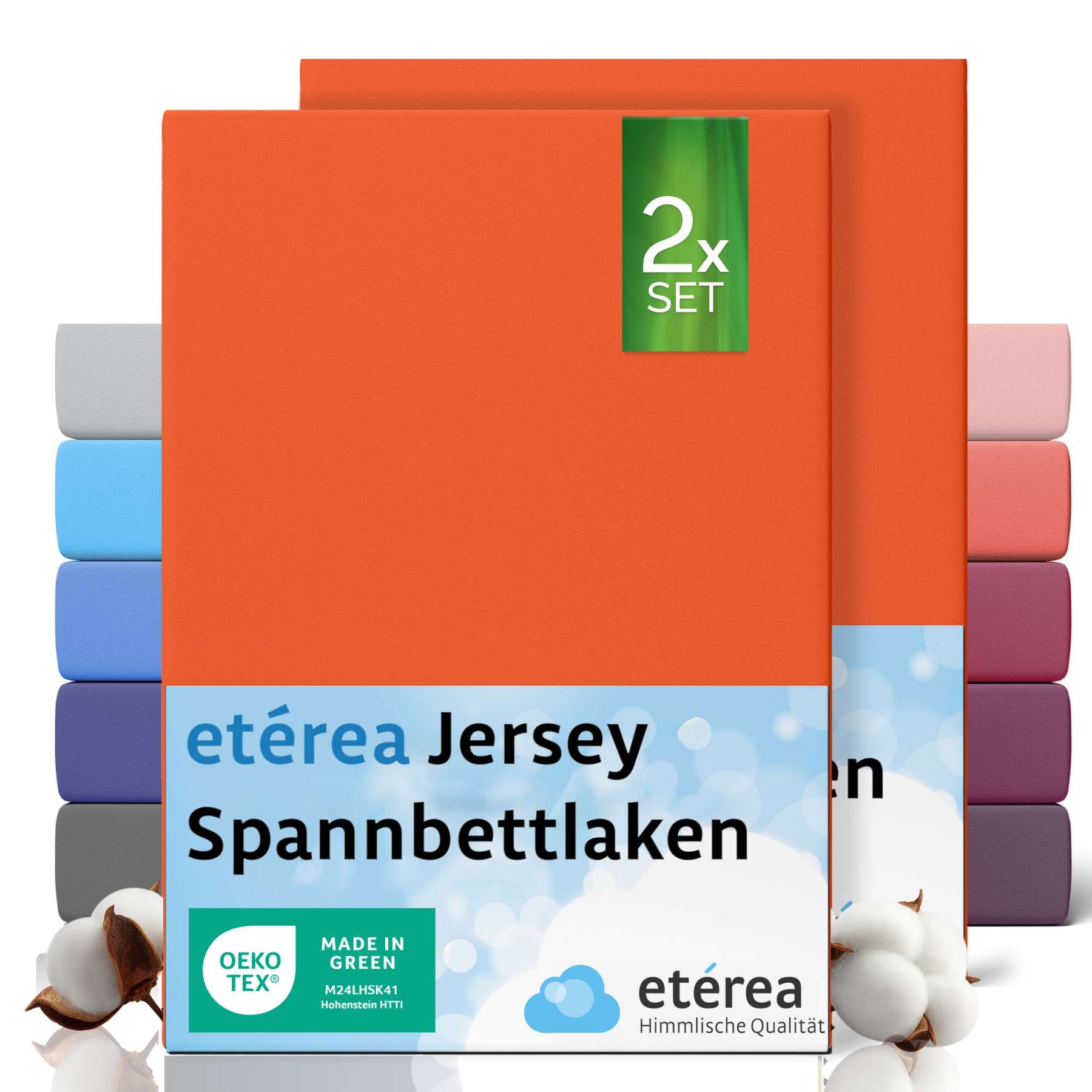 etérea 2 Stück Comfort Jersey Spannbettlaken