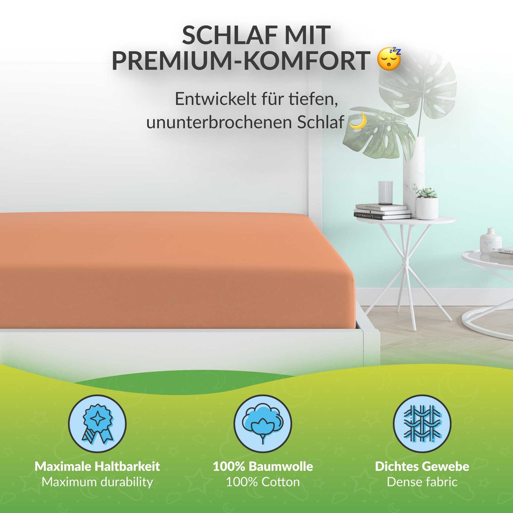 etérea 2 Stück Comfort Jersey Spannbettlaken