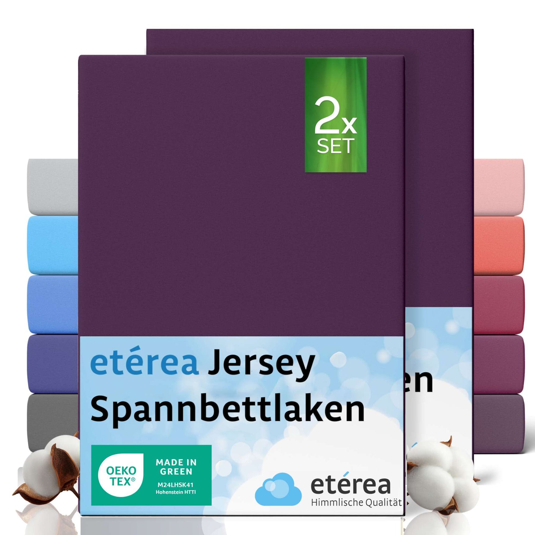 etérea 2 Stück Comfort Jersey Spannbettlaken