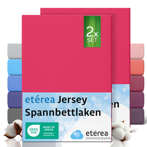 etérea 2 Stück Comfort Jersey Spannbettlaken