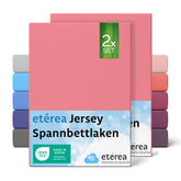 etérea 2 Stück Comfort Jersey Spannbettlaken 90x200 - 200x200 cm