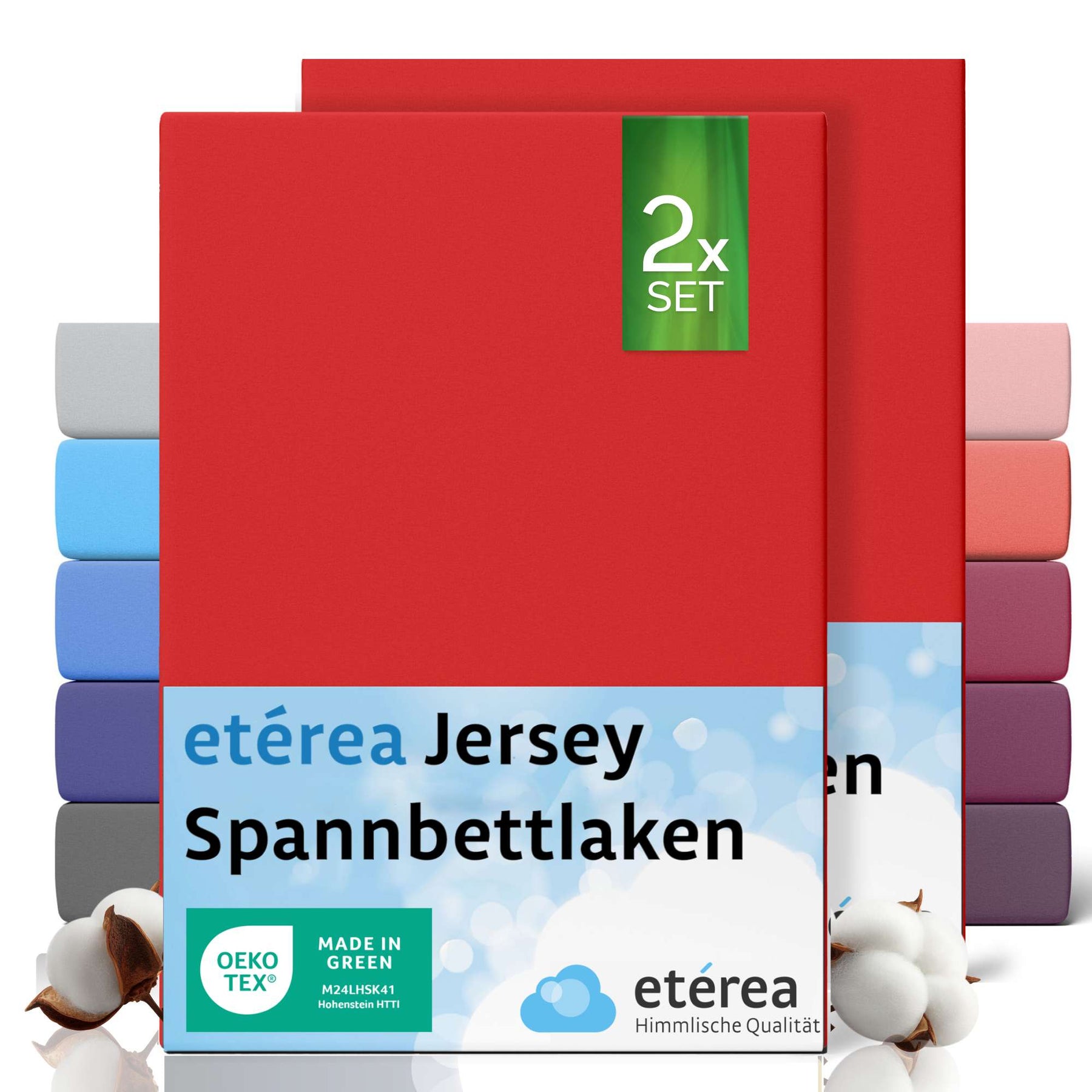 etérea 2 Stück Comfort Jersey Spannbettlaken
