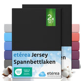 etérea 2 Stück Comfort Jersey Spannbettlaken 90x200 - 200x200 cm