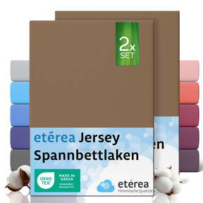 etérea 2 Stück Comfort Jersey Spannbettlaken