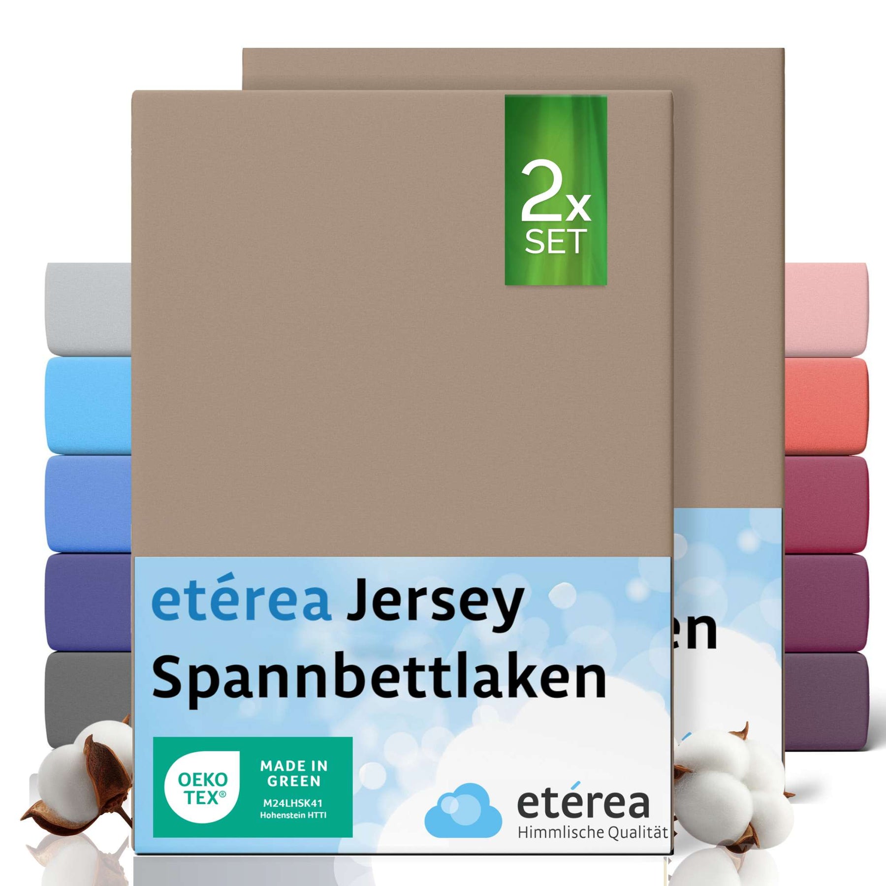 etérea 2 Stück Comfort Jersey Spannbettlaken