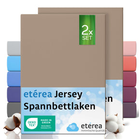 etérea 2 Stück Comfort Jersey Spannbettlaken