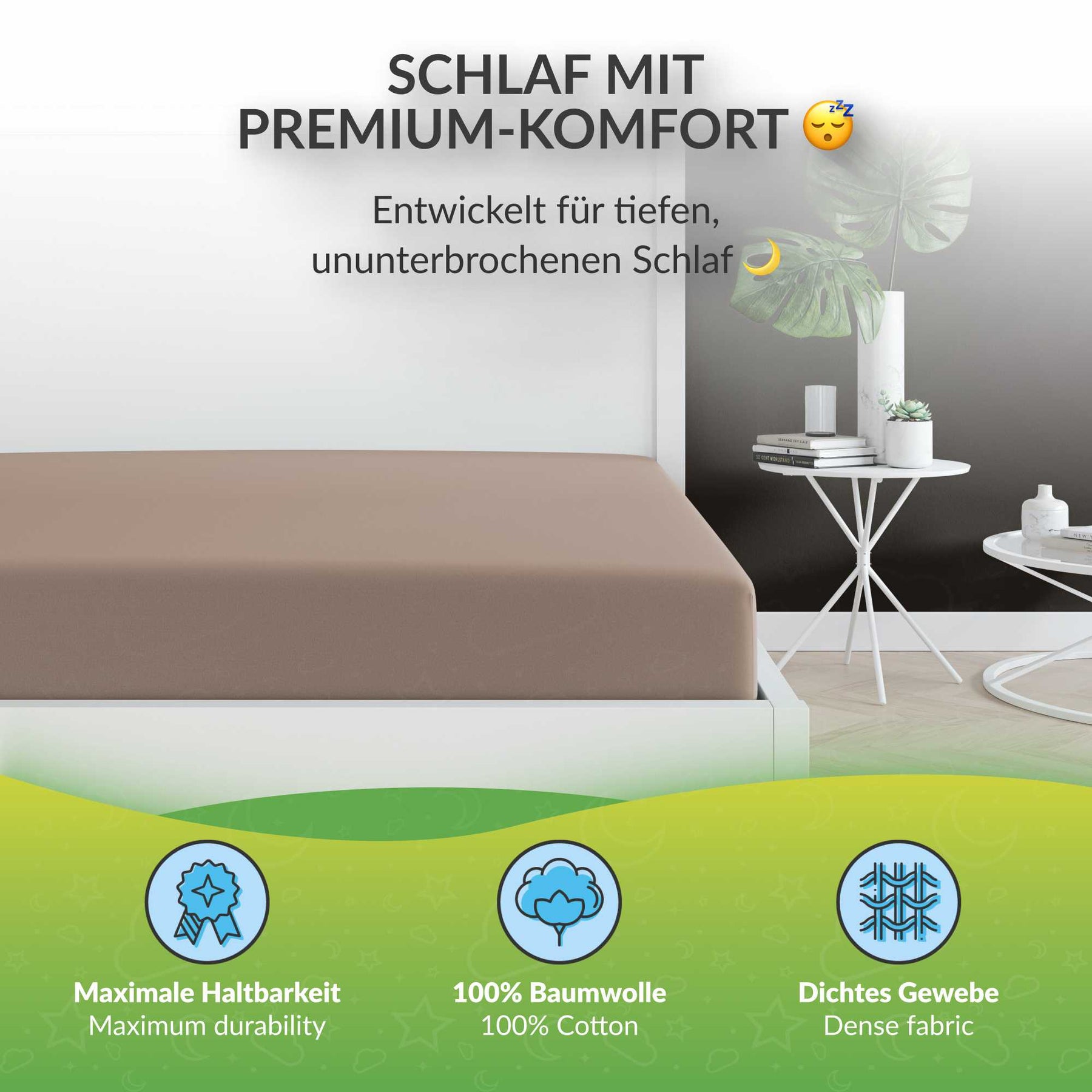 etérea 2 Stück Comfort Jersey Spannbettlaken