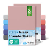etérea 2 Stück Comfort Jersey Spannbettlaken 120x200 cm