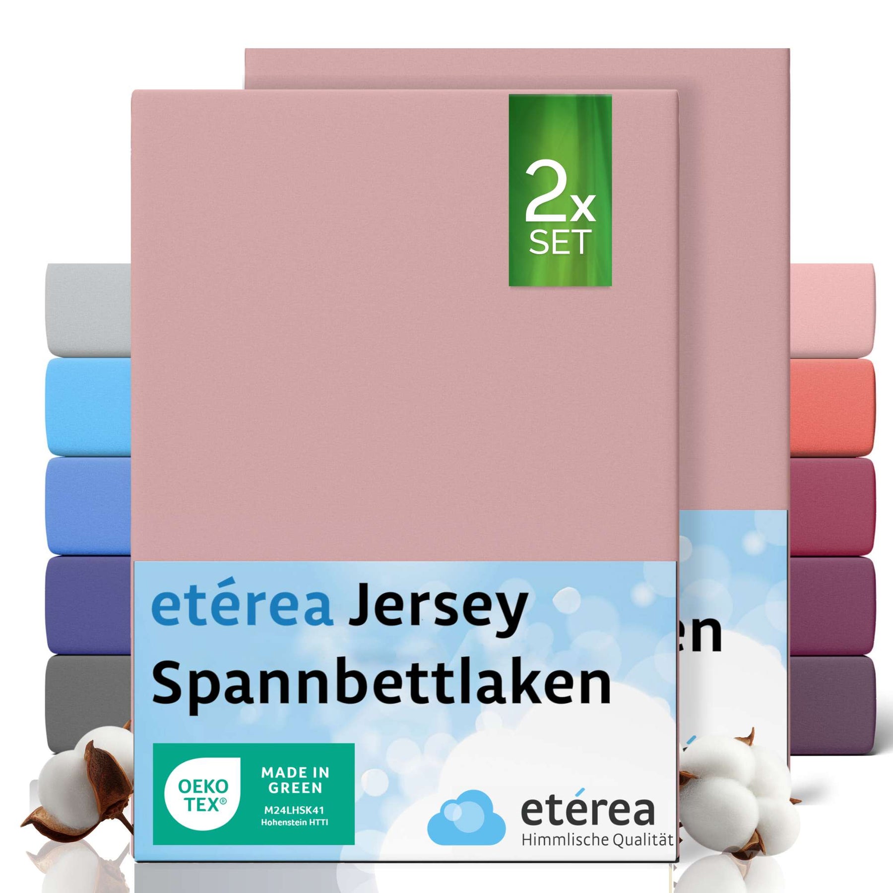 etérea 2 Stück Comfort Jersey Spannbettlaken