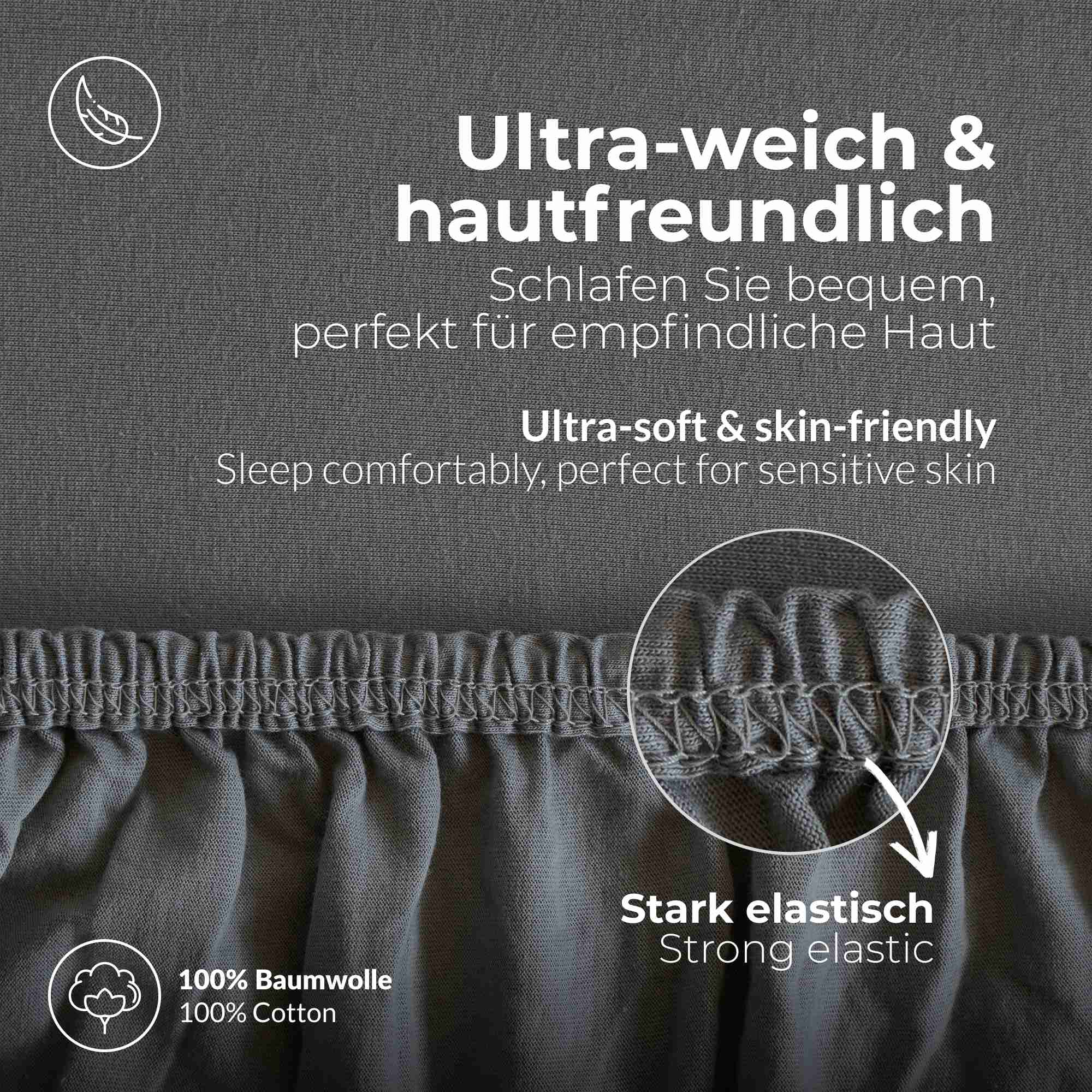 etérea 2 Stück Comfort Jersey Topper Spannbettlaken