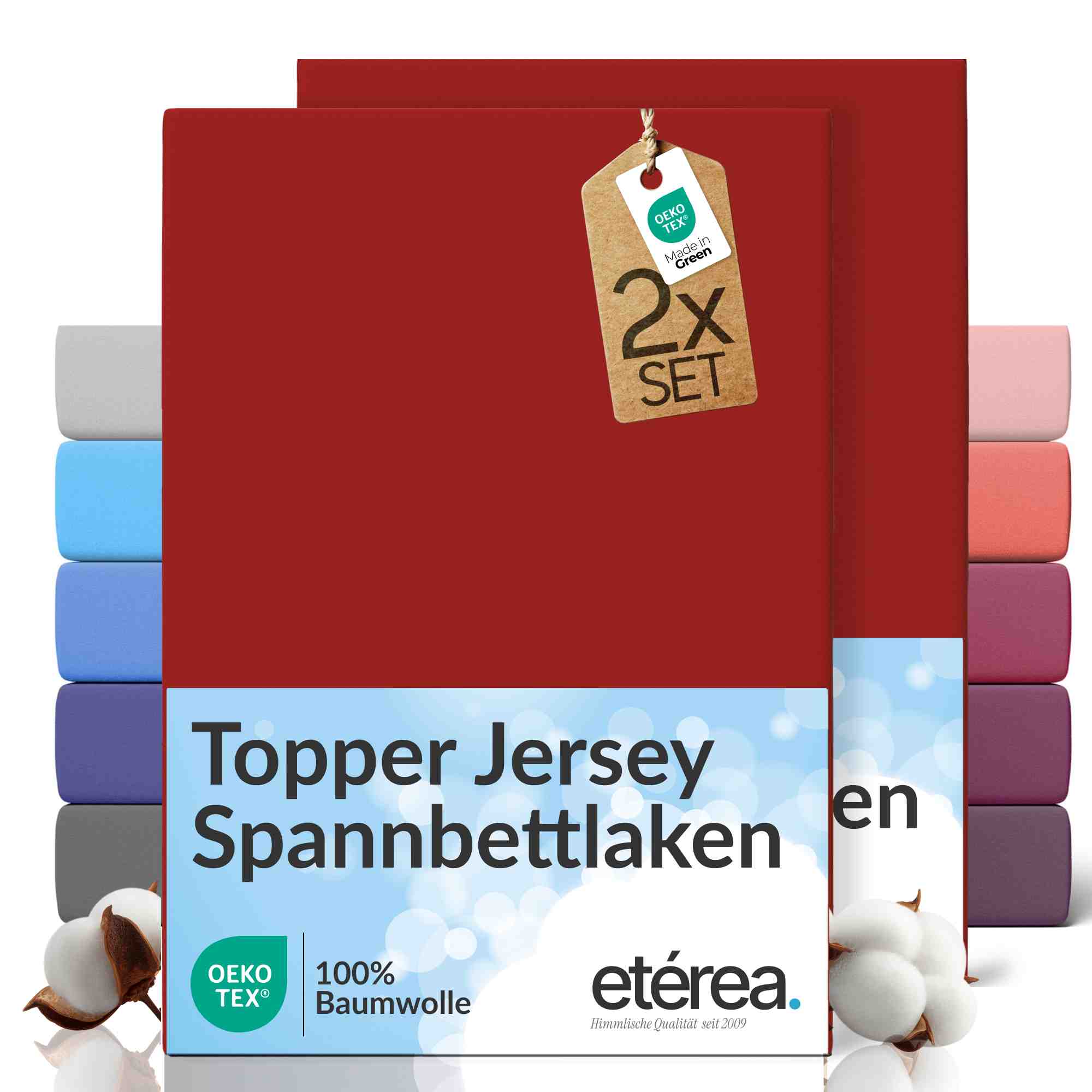 etérea 2 Stück Comfort Jersey Topper Spannbettlaken
