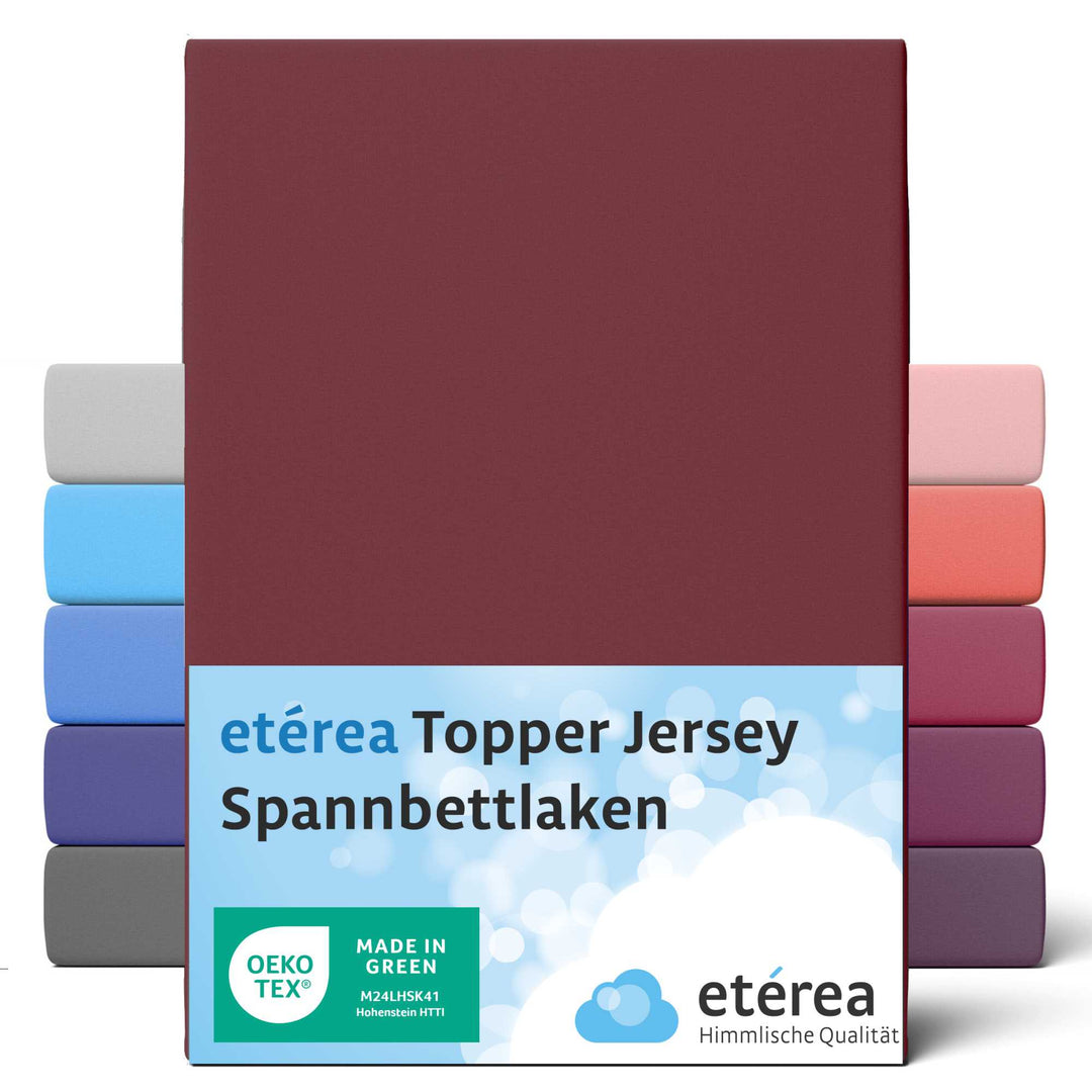 etérea Jersey Topper Spannbettlaken #farbe_bordeaux