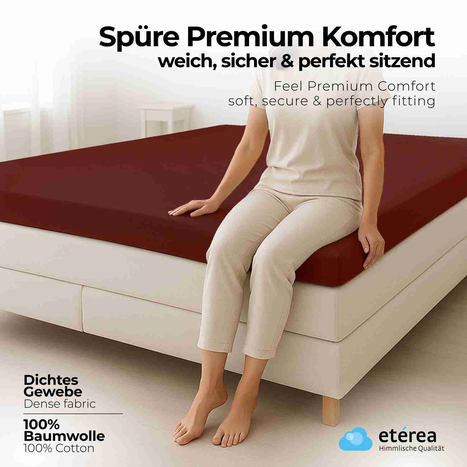 etérea 2 Stück Comfort Jersey Topper Spannbettlaken