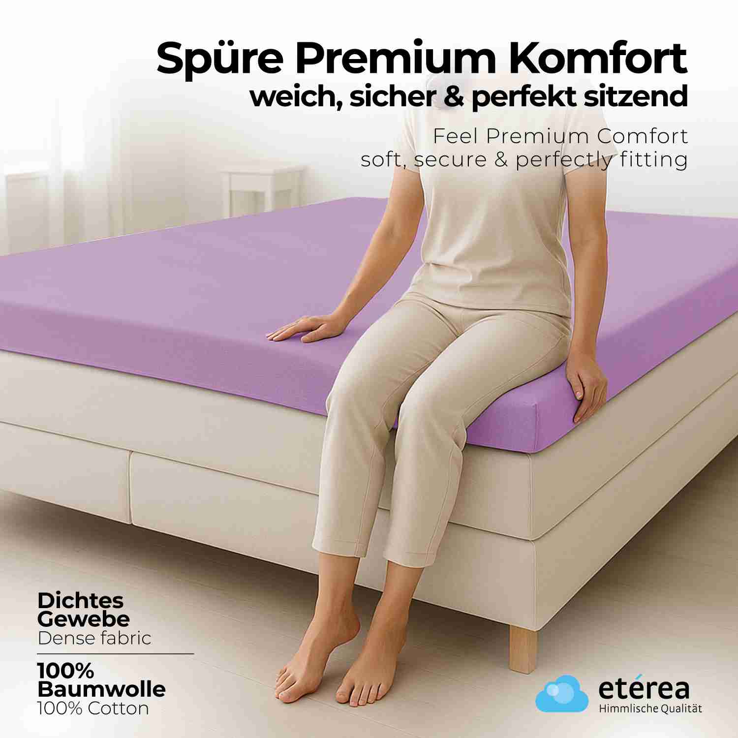 etérea 2 Stück Comfort Jersey Topper Spannbettlaken