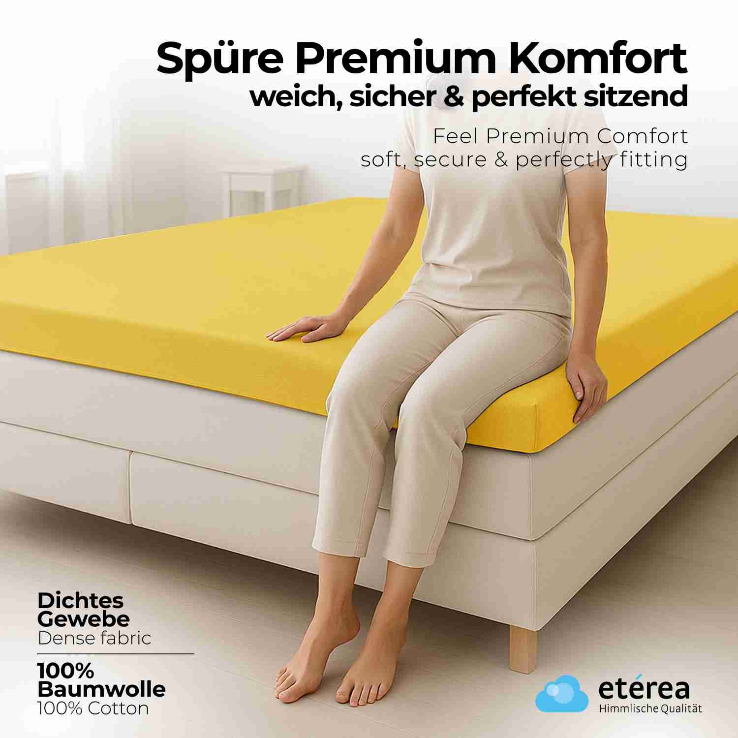 etérea 2 Stück Comfort Jersey Topper Spannbettlaken