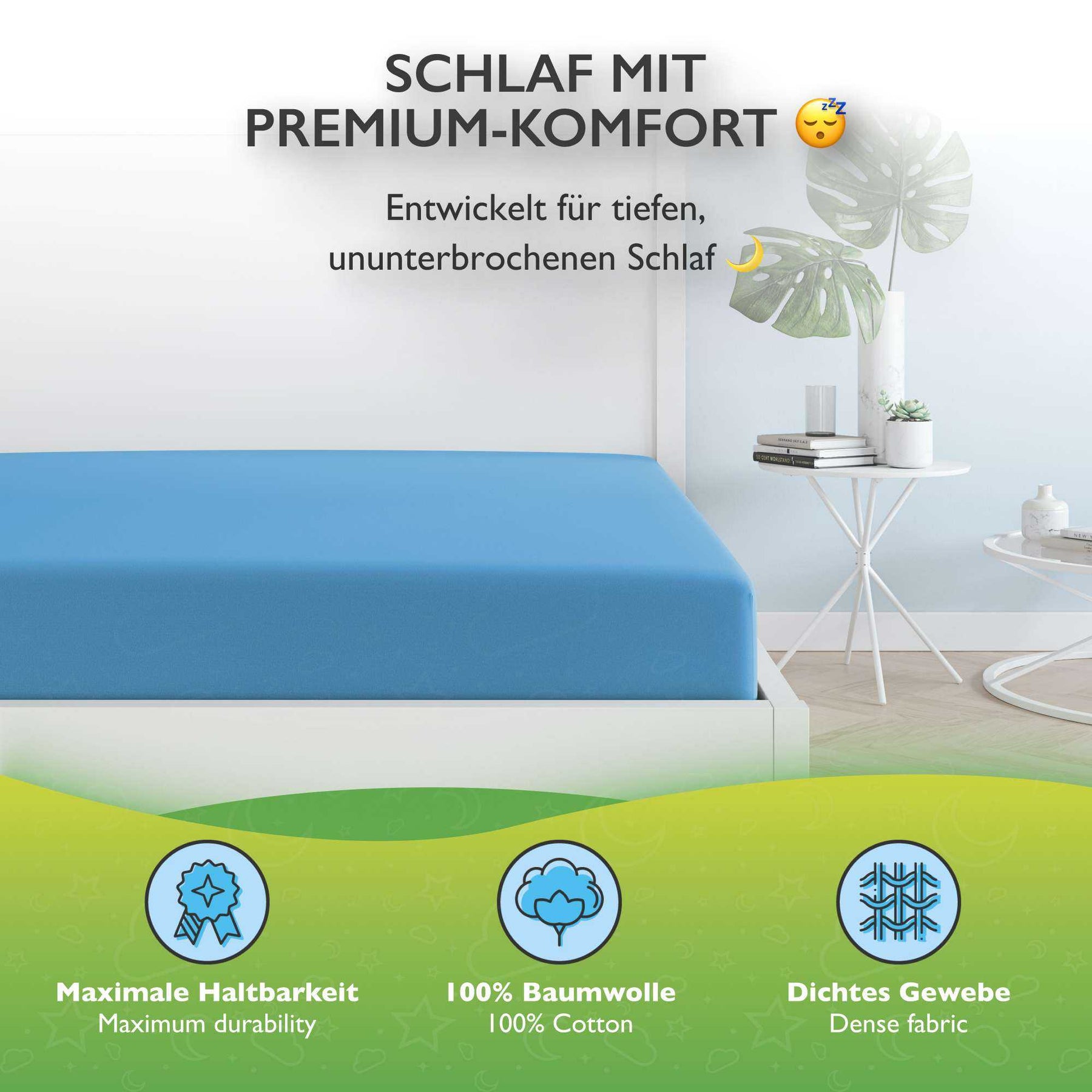 etérea 2 Stück Comfort Jersey Topper Spannbettlaken