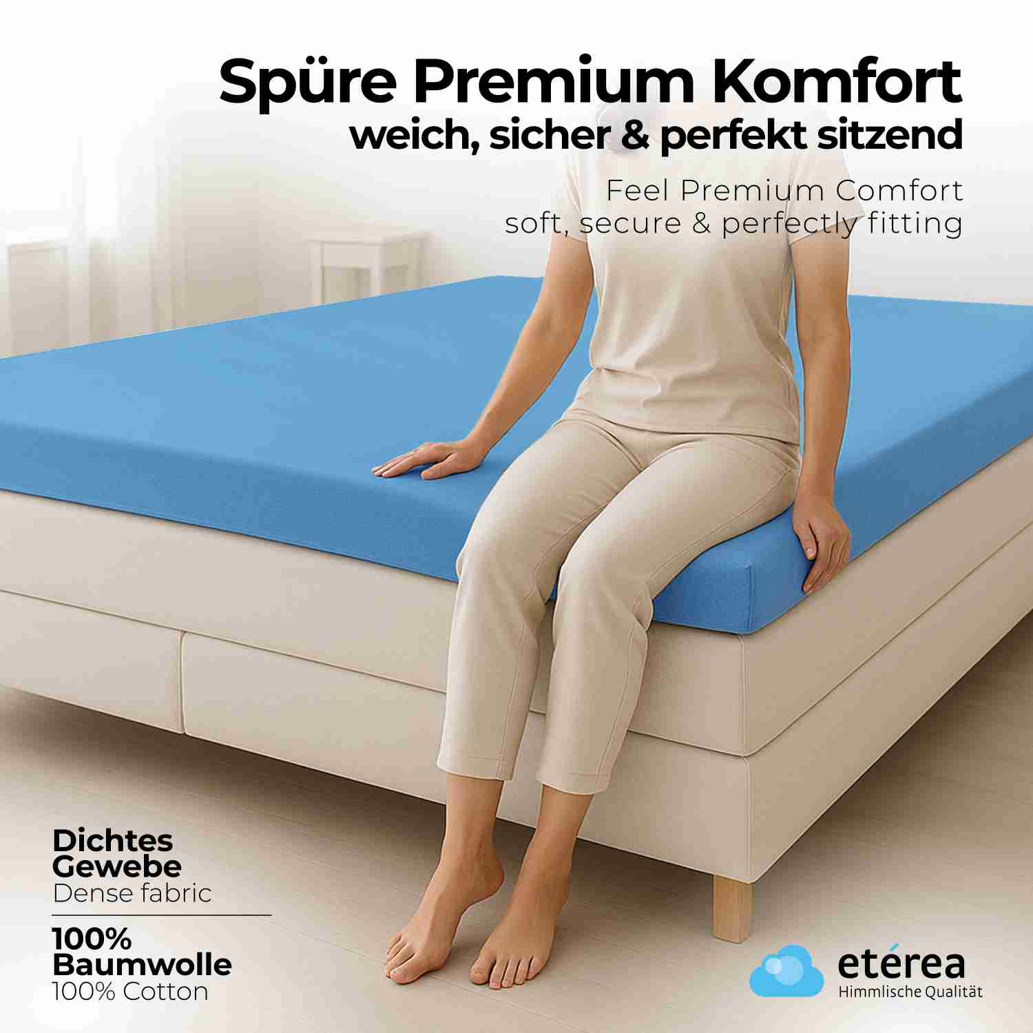 etérea 2 Stück Comfort Jersey Topper Spannbettlaken