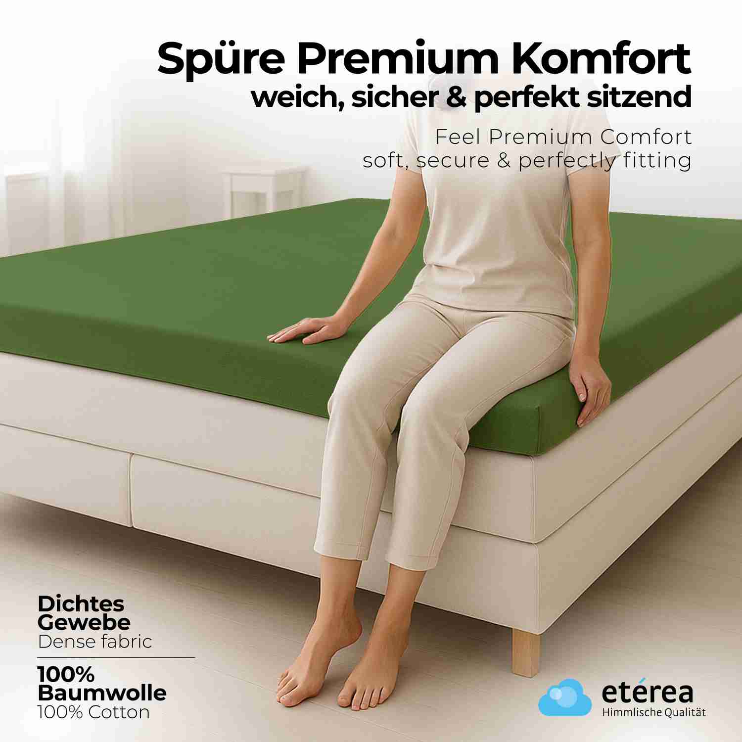 etérea 2 Stück Comfort Jersey Topper Spannbettlaken