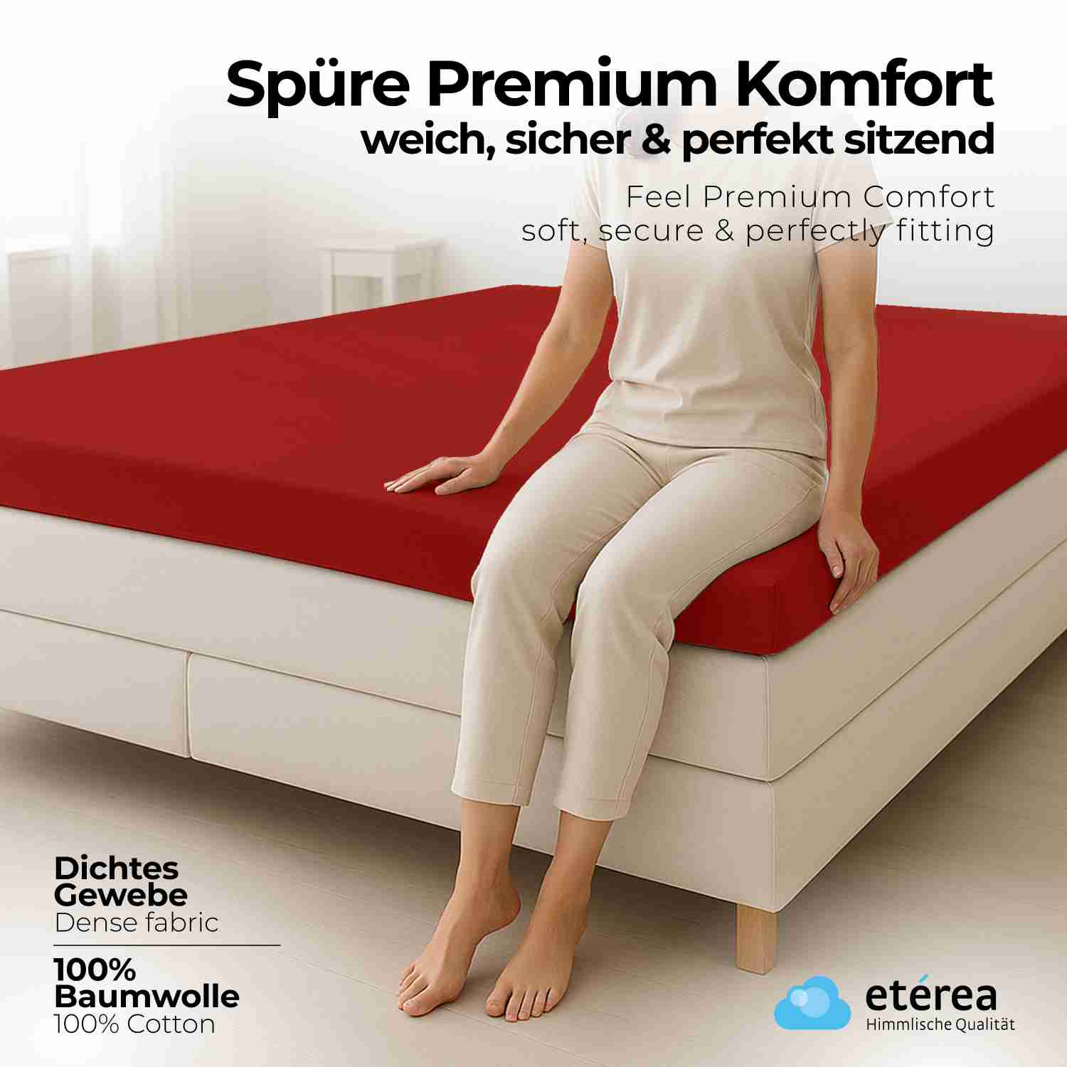 etérea 2 Stück Comfort Jersey Topper Spannbettlaken