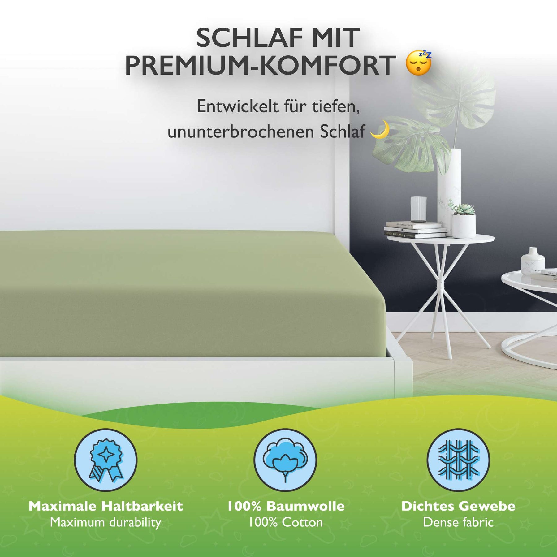 etérea 2 Stück Comfort Jersey Topper Spannbettlaken