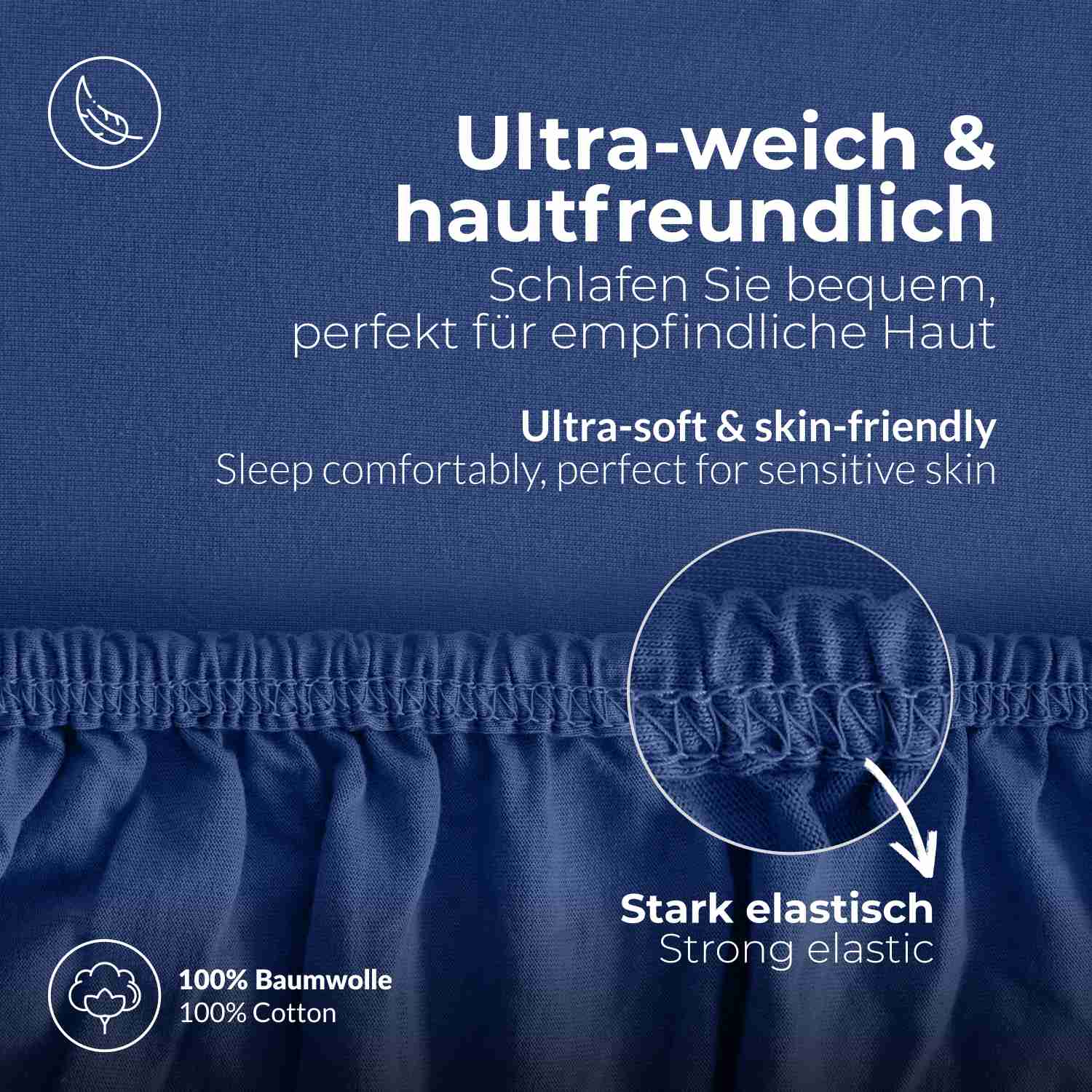 etérea 2 Stück Comfort Jersey Topper Spannbettlaken