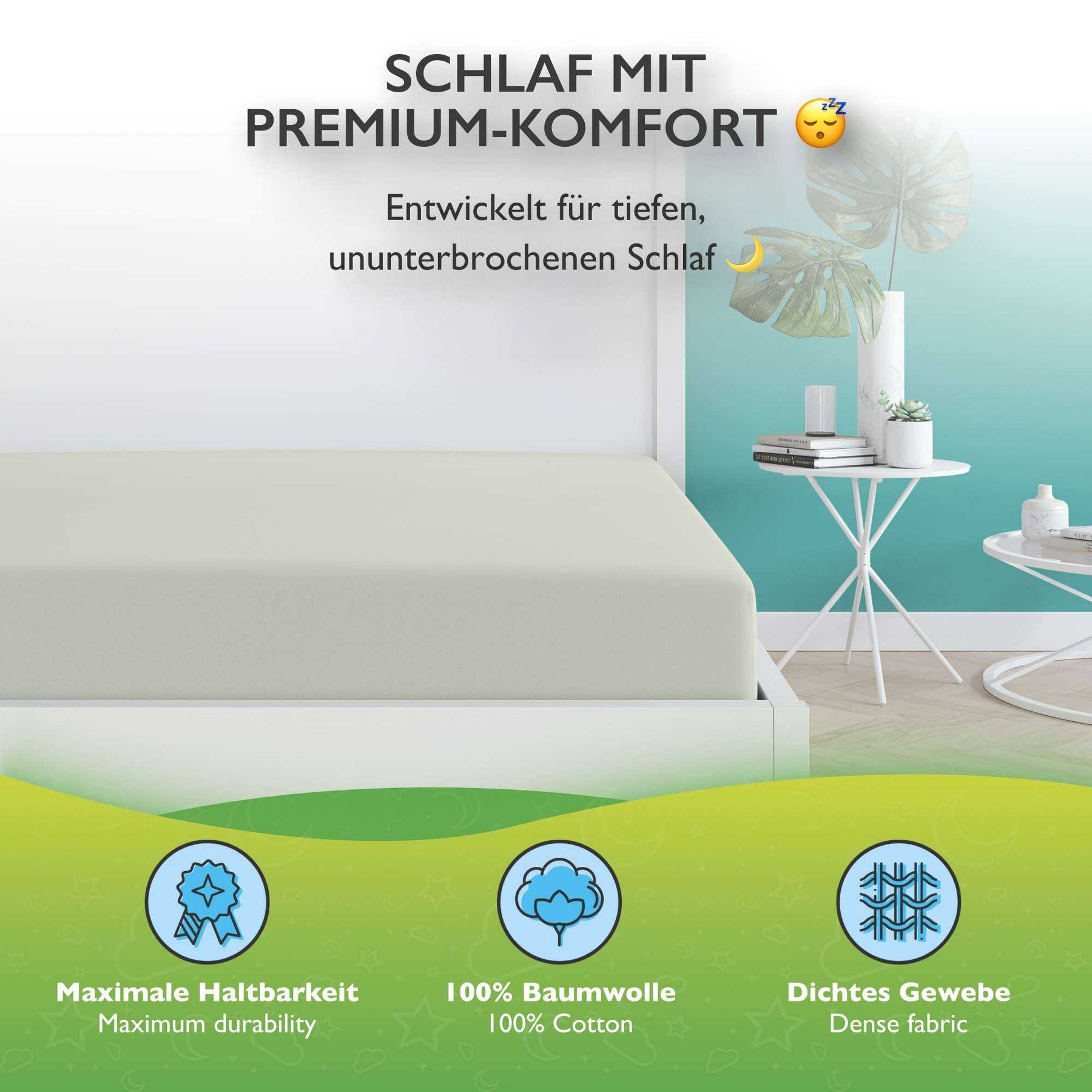 etérea 2 Stück Comfort Jersey Topper Spannbettlaken