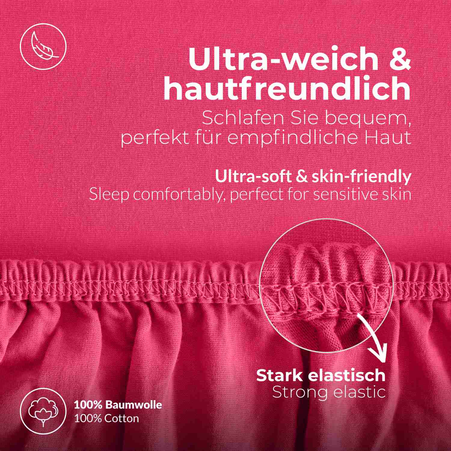 etérea 2 Stück Comfort Jersey Topper Spannbettlaken