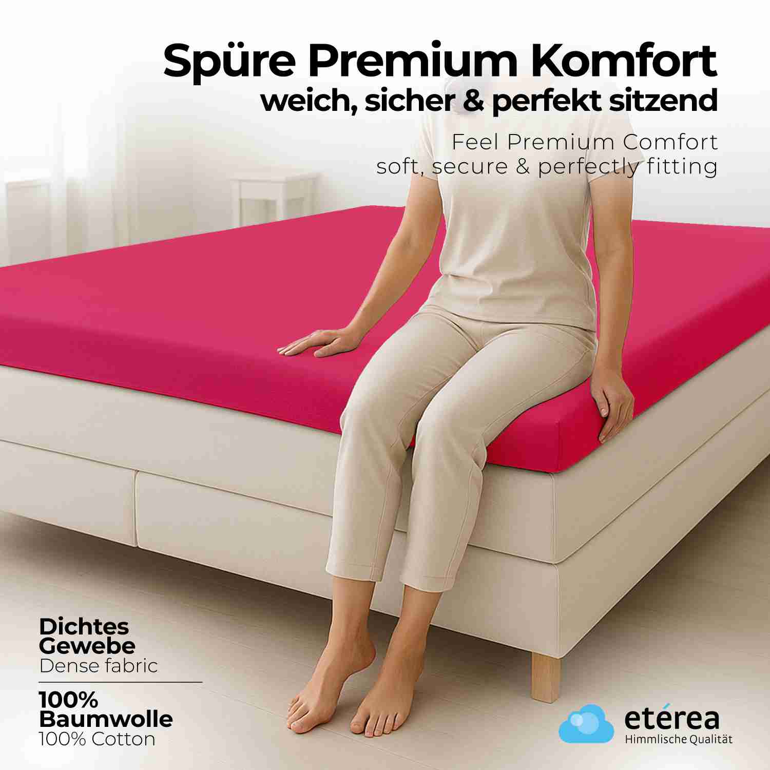 etérea 2 Stück Comfort Jersey Topper Spannbettlaken