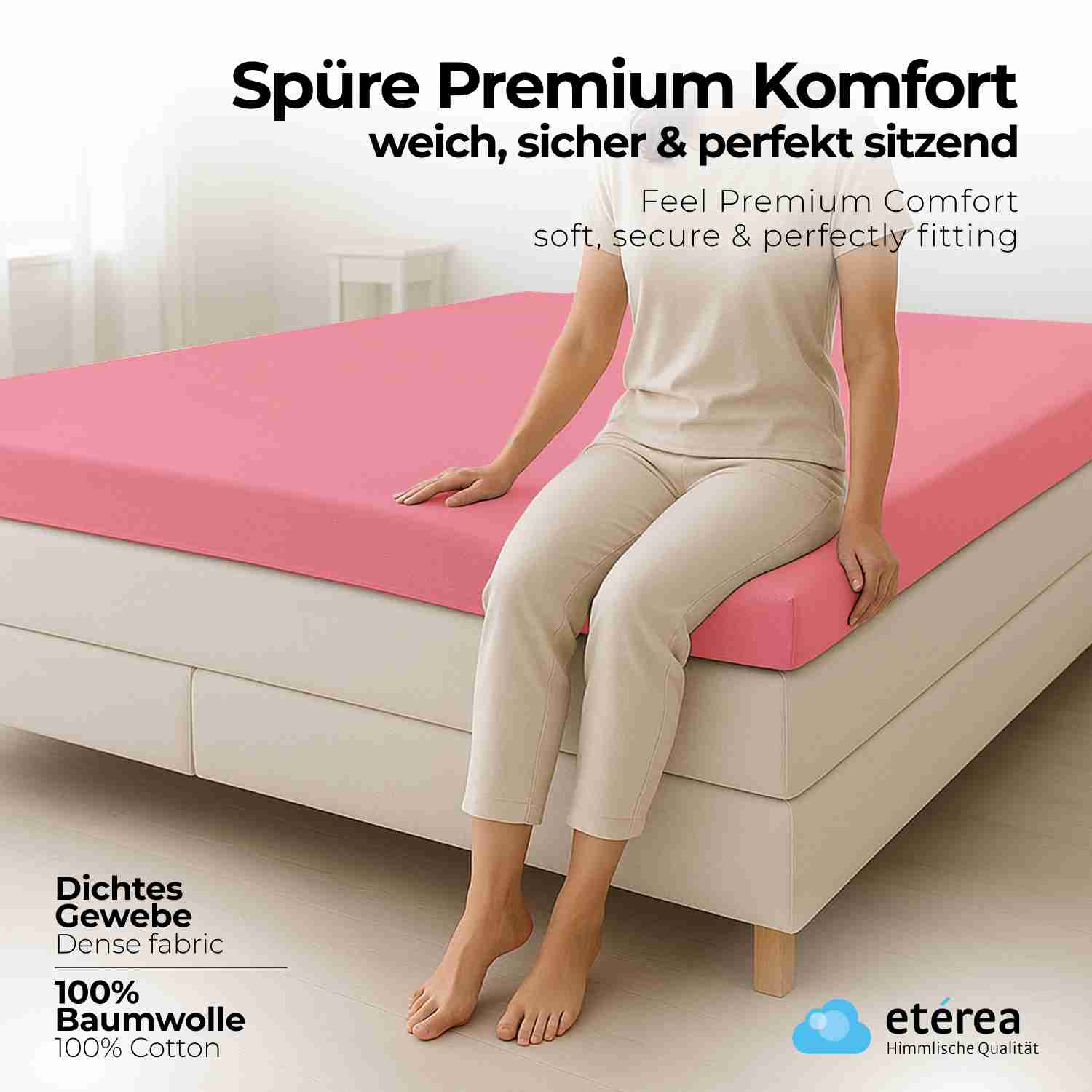 etérea 2 Stück Comfort Jersey Topper Spannbettlaken