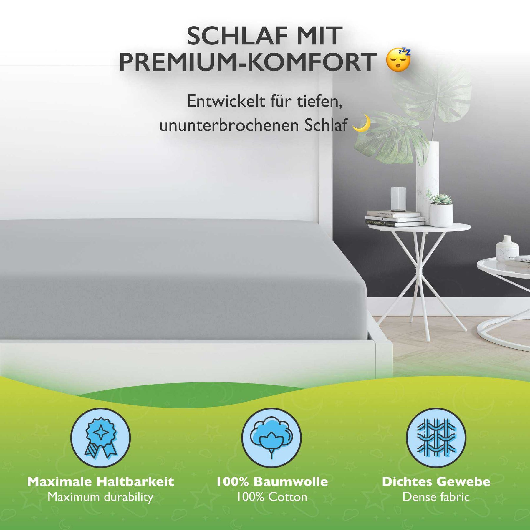 etérea 2 Stück Comfort Jersey Topper Spannbettlaken