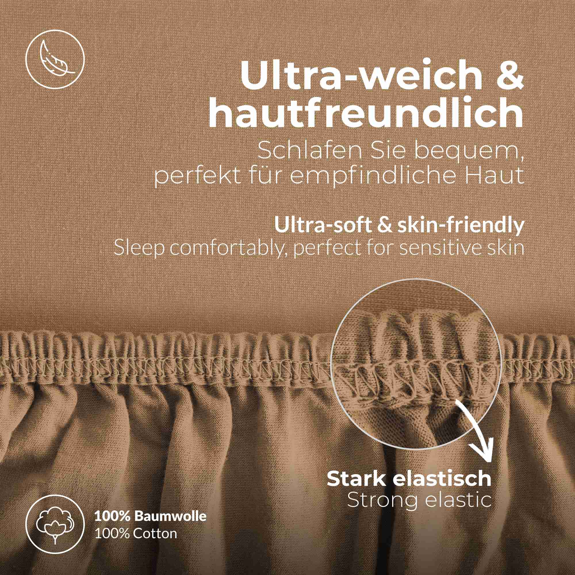 etérea 2 Stück Comfort Jersey Topper Spannbettlaken