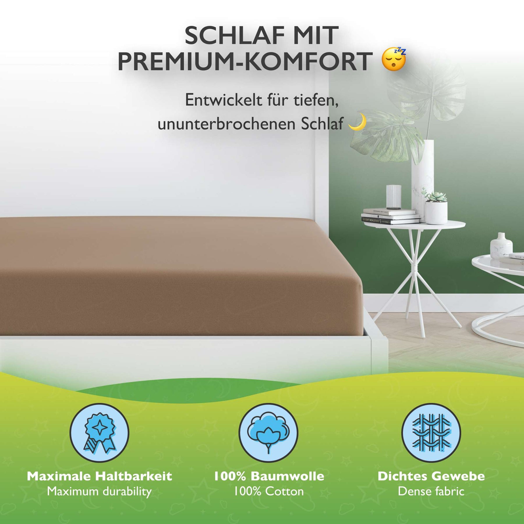 etérea 2 Stück Comfort Jersey Topper Spannbettlaken