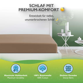 etérea 2 Stück Comfort Jersey Topper Spannbettlaken