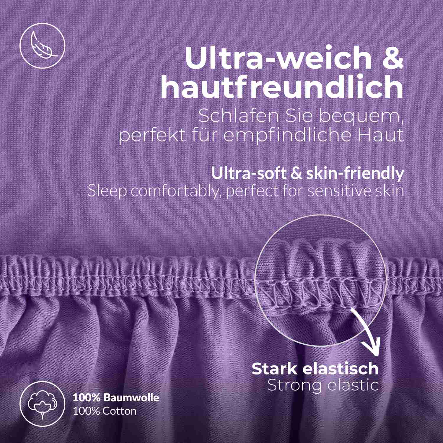 etérea 2 Stück Comfort Jersey Topper Spannbettlaken