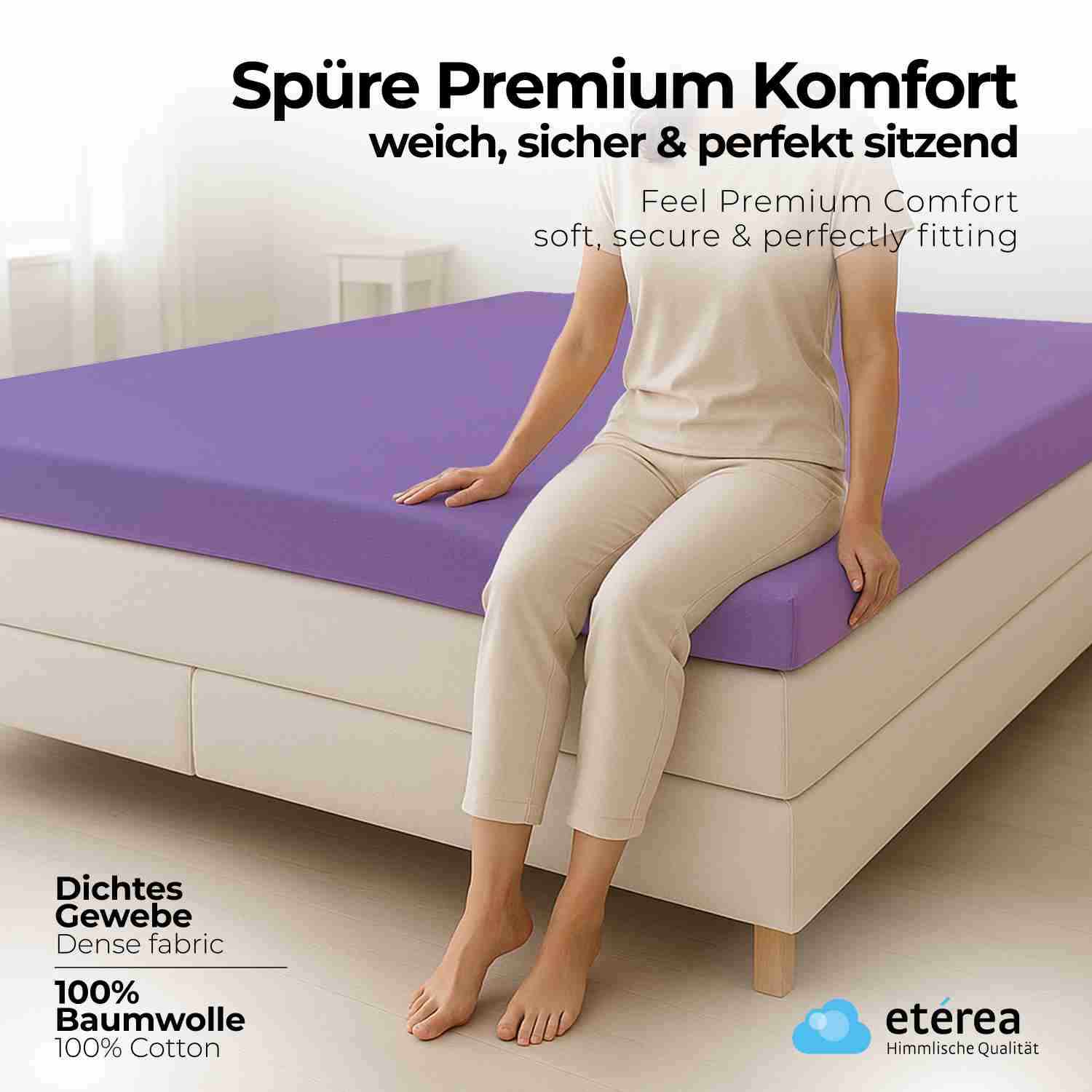 etérea 2 Stück Comfort Jersey Topper Spannbettlaken