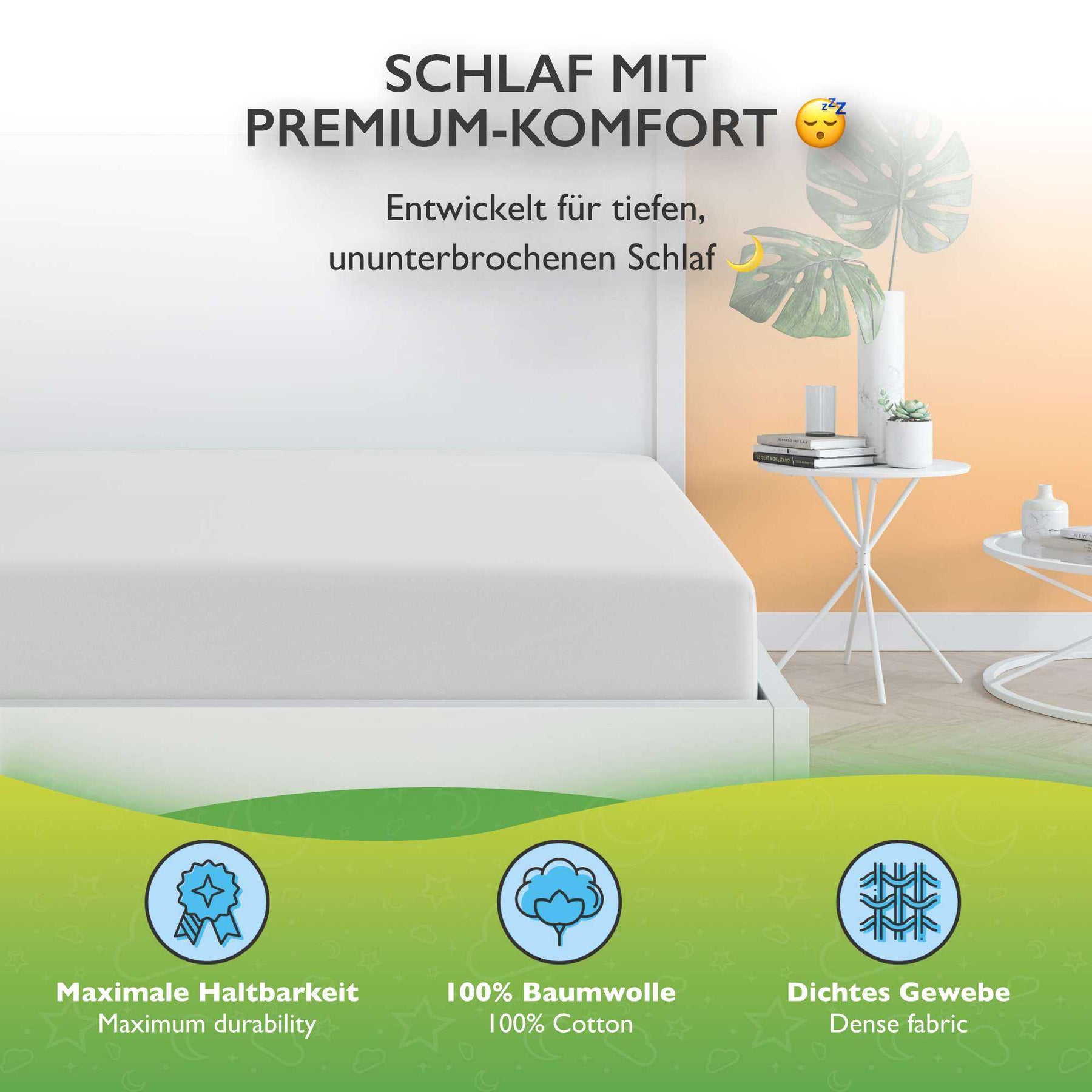 etérea 2 Stück Comfort Jersey Topper Spannbettlaken