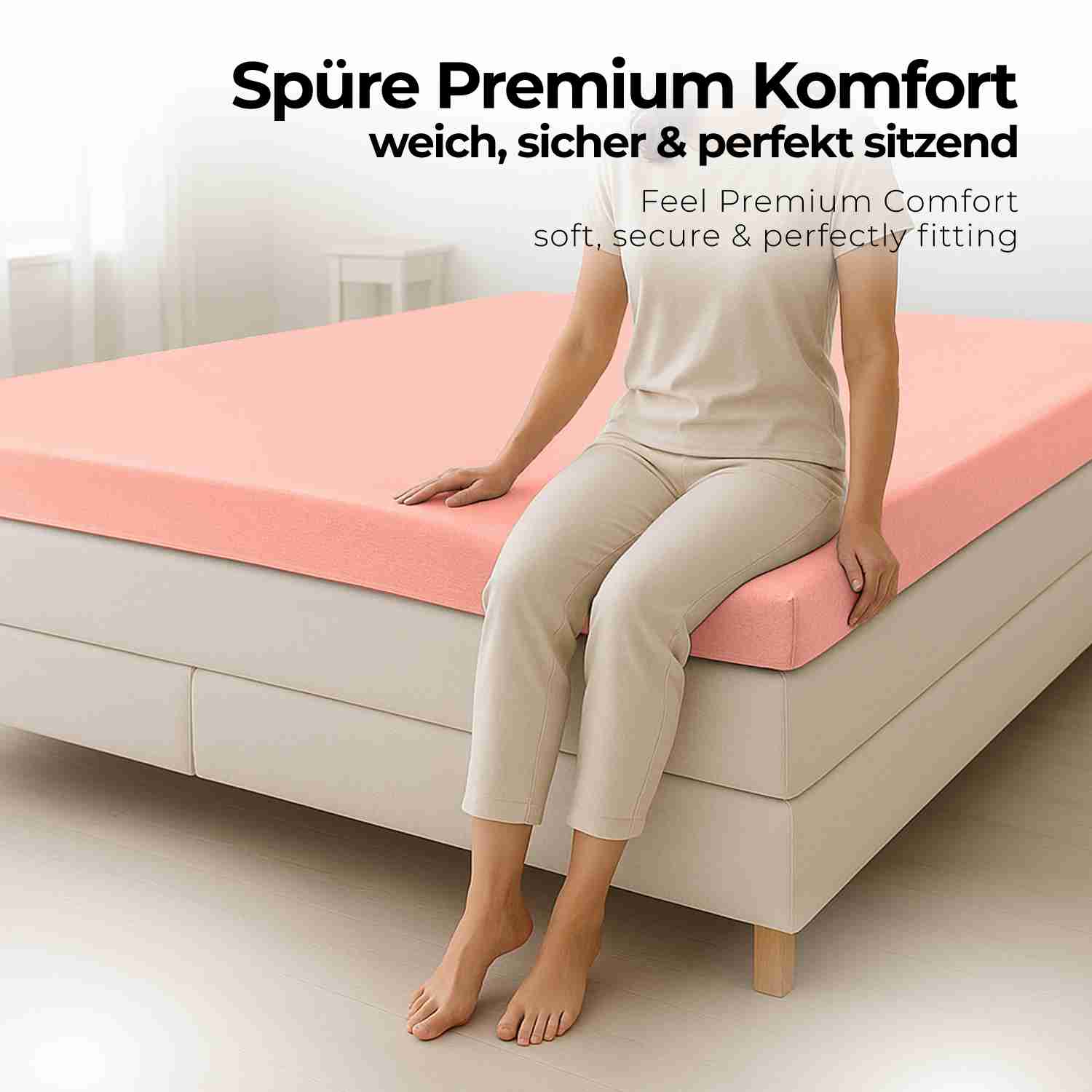 etérea 2 Stück Comfort Jersey Topper Spannbettlaken
