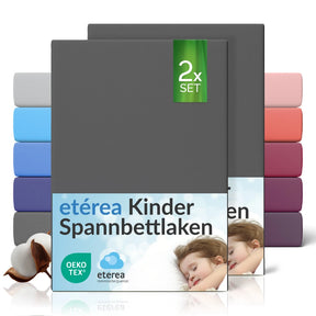 etérea Comfort Jersey Kinder Spannbettlaken Doppelpack - 60x120 - 70x140 cm