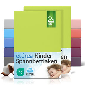 etérea Comfort Jersey Kinder Spannbettlaken Doppelpack - 60x120 - 70x140 cm