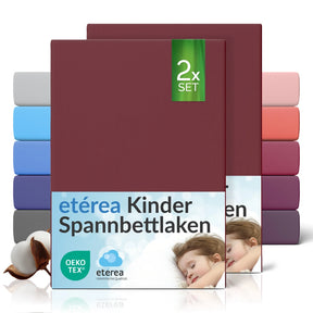 etérea Comfort Jersey Kinder Spannbettlaken Doppelpack - 60x120 - 70x140 cm